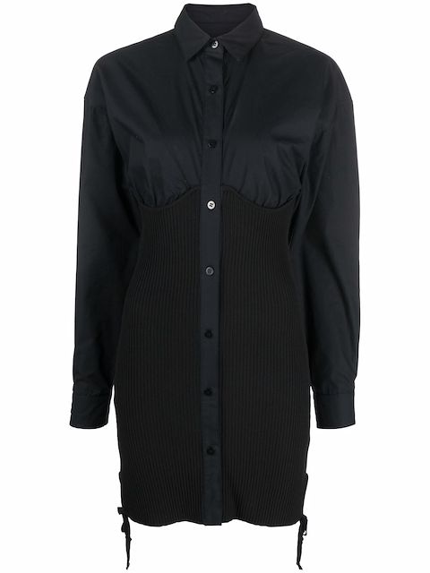 ANDREĀDAMO corset-style shirt dress