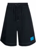 Sunnei dark wash elastic-waist shorts - Blue