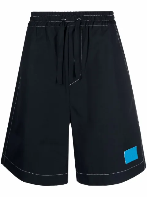 Sunnei dark wash elastic-waist shorts