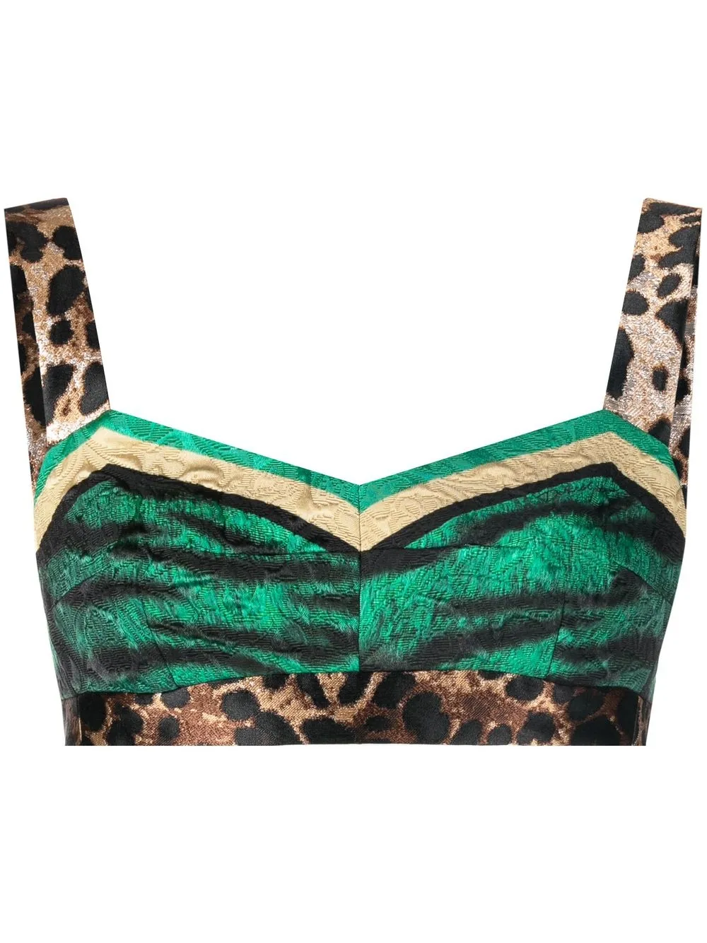 

Dolce & Gabbana animal-print bustier crop top - Green