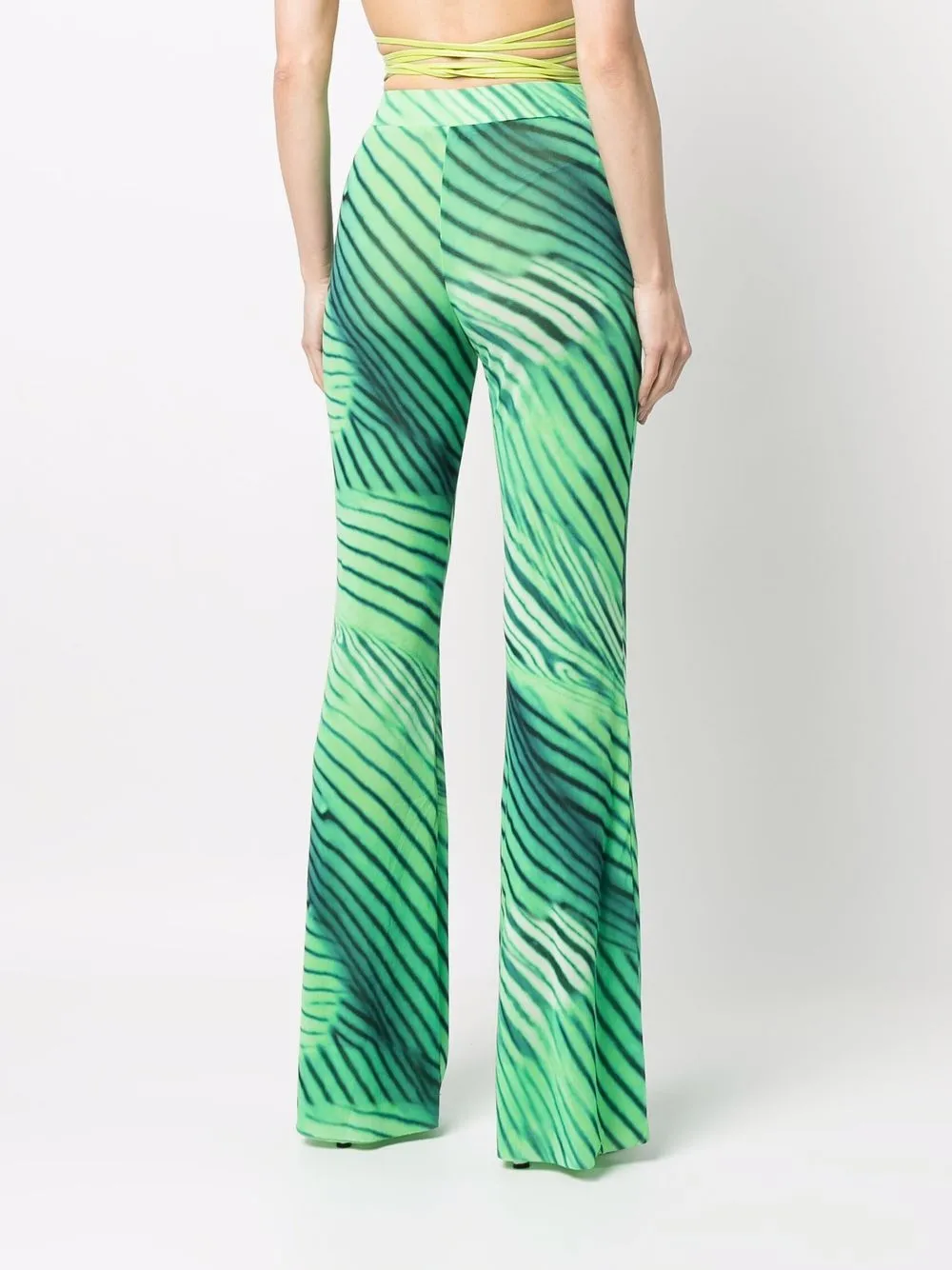 The Andamane Graphic-print Flared Pants In Green