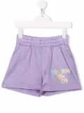 Moschino Kids logo-print elasticated shorts - Purple