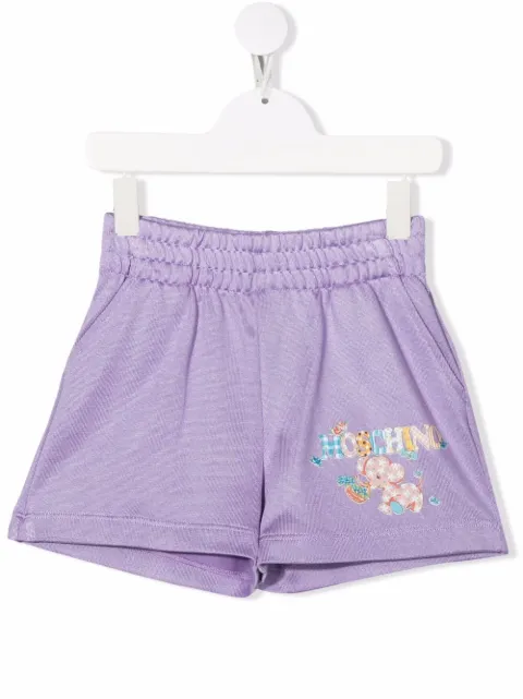 Moschino Kids logo-print elasticated shorts