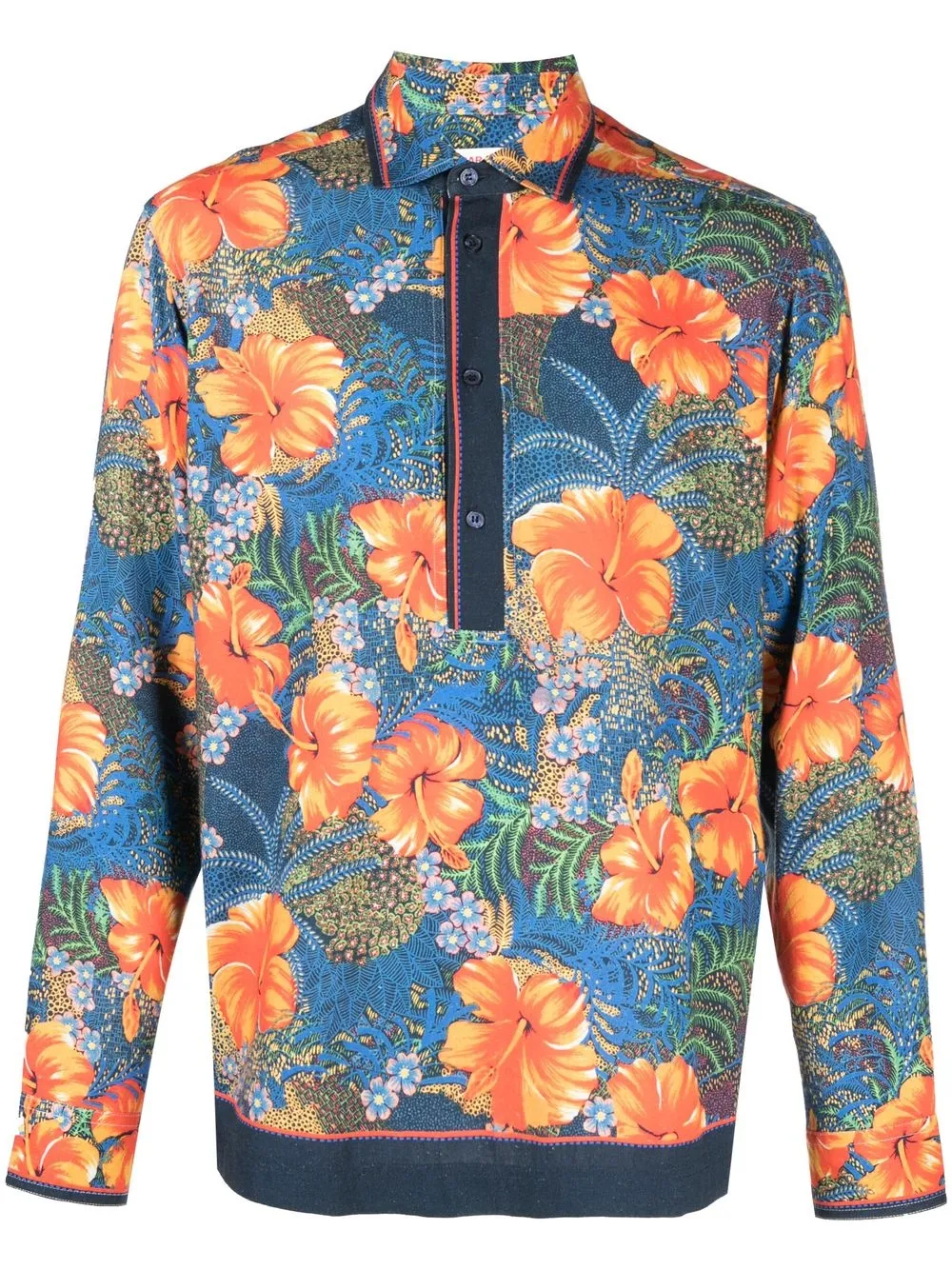 

Orlebar Brown graphic-print long-sleeve shirt - Blue