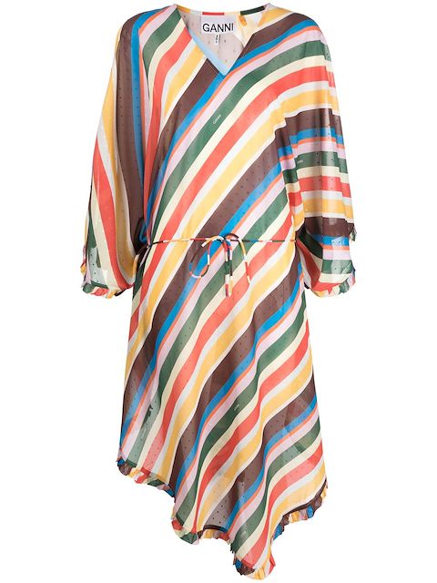 GANNI striped chiffon kaftan