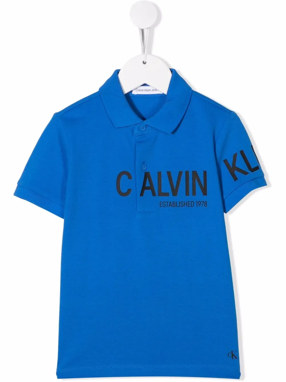 

Calvin Klein Kids polo con logo estampado - Azul