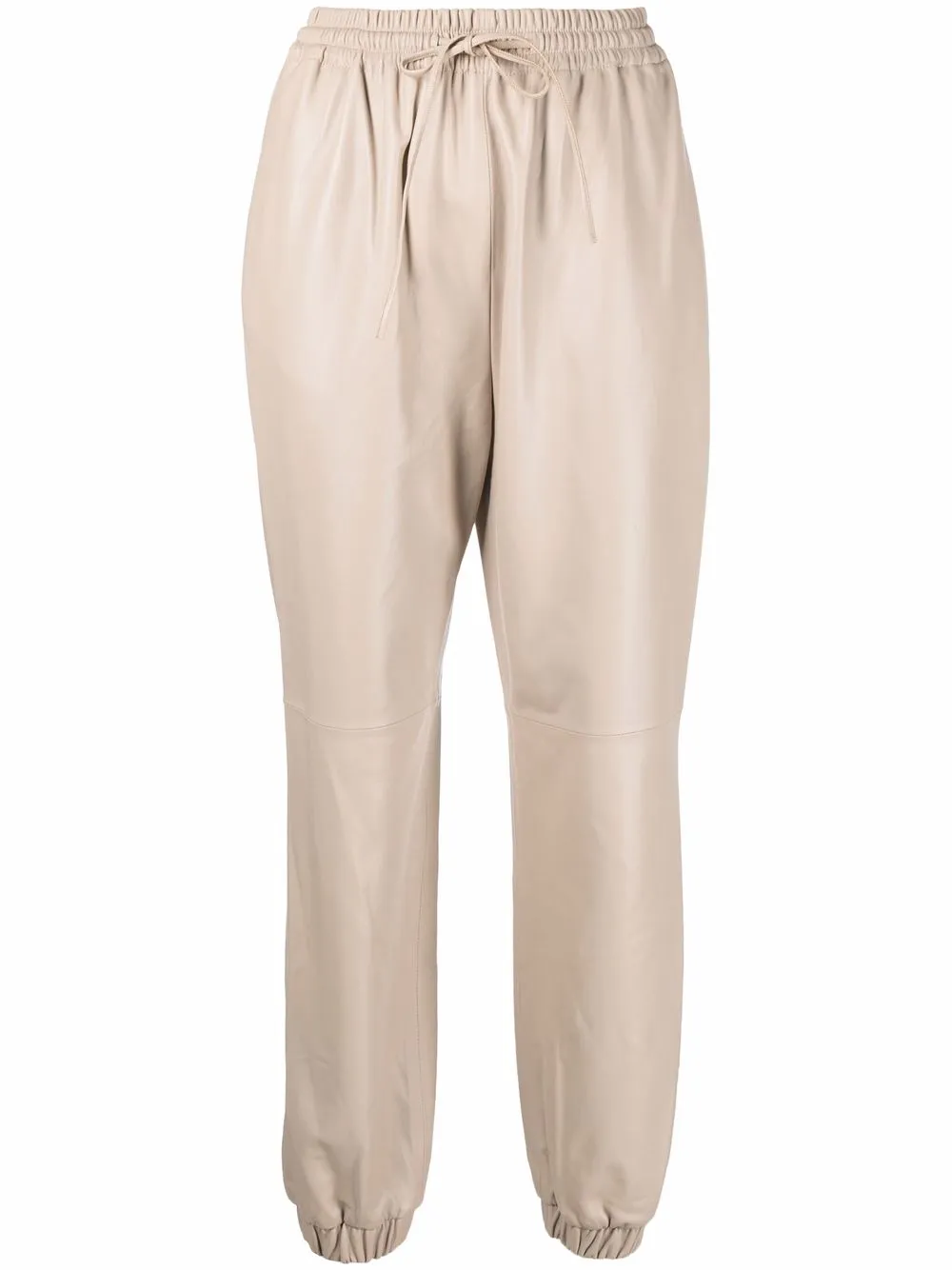 

12 STOREEZ tapered leather sweatpants - Neutrals