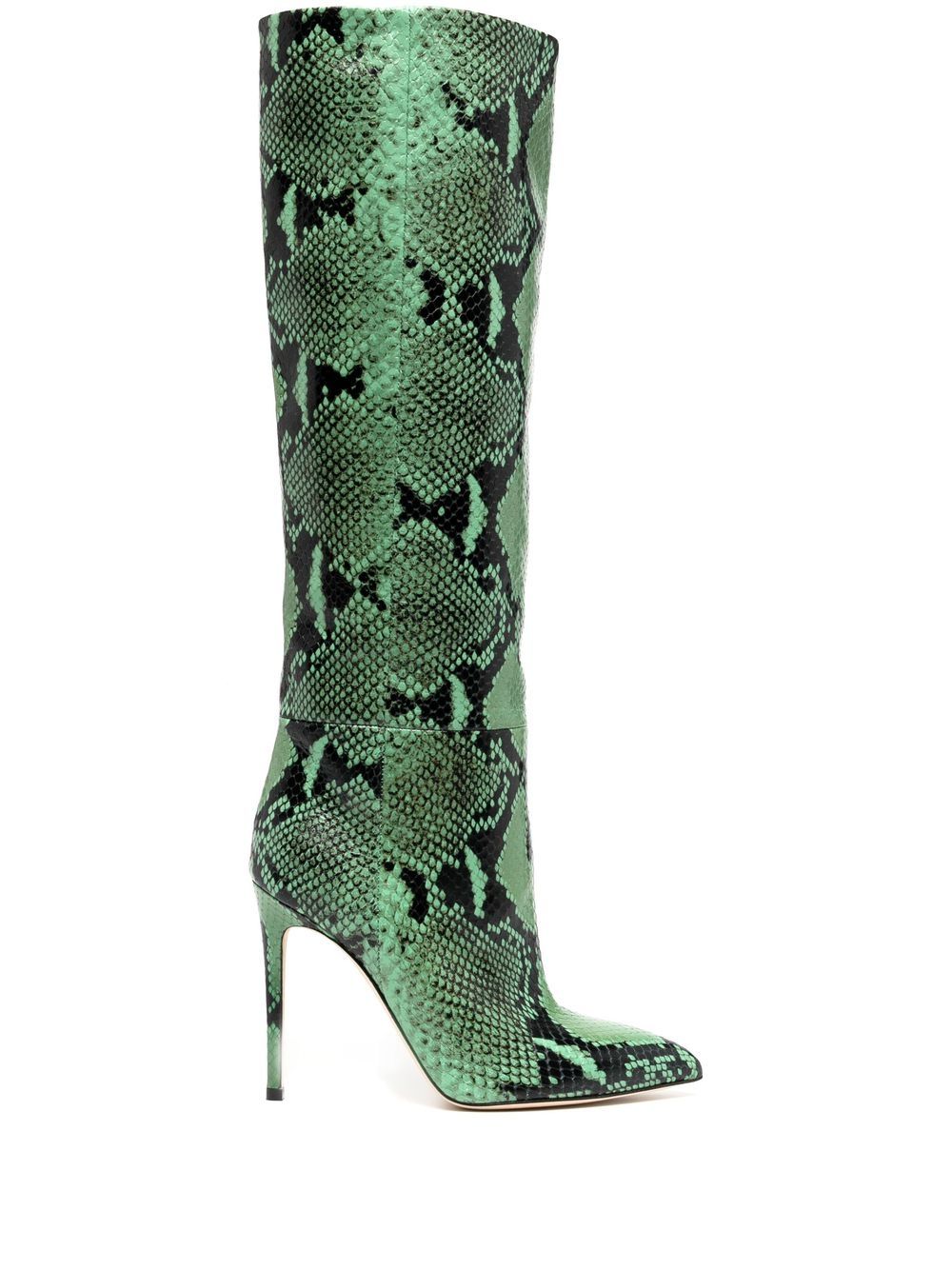 

Paris Texas botas altas con estampado de piel de serpiente y tacón de 105mm - Verde