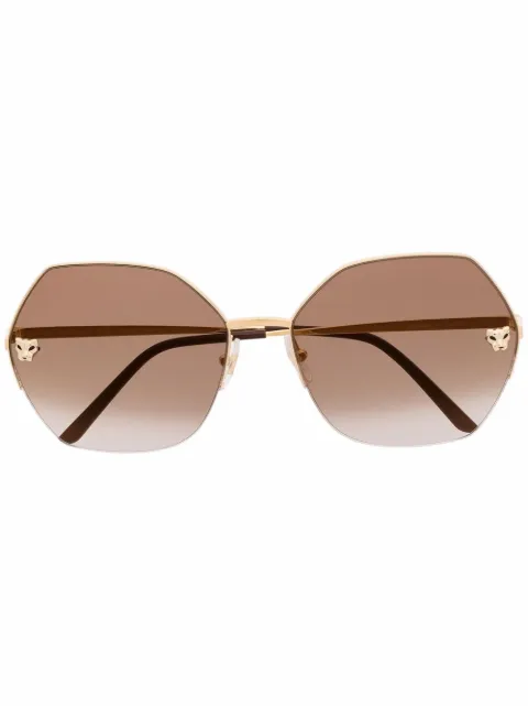 Cartier Eyewear solbriller med geometrisk stel og gradueret linse