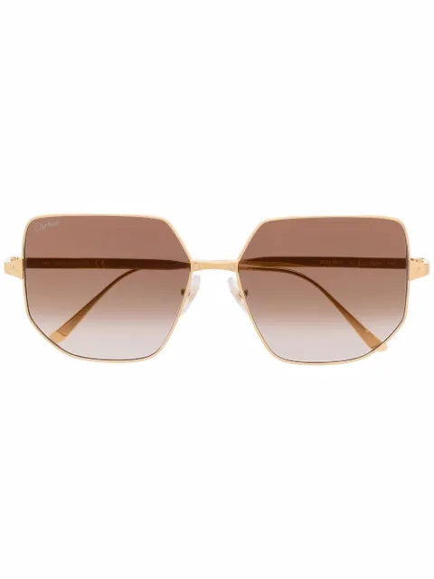Cartier Eyewear geometric-frame gradient-lense sunglasses