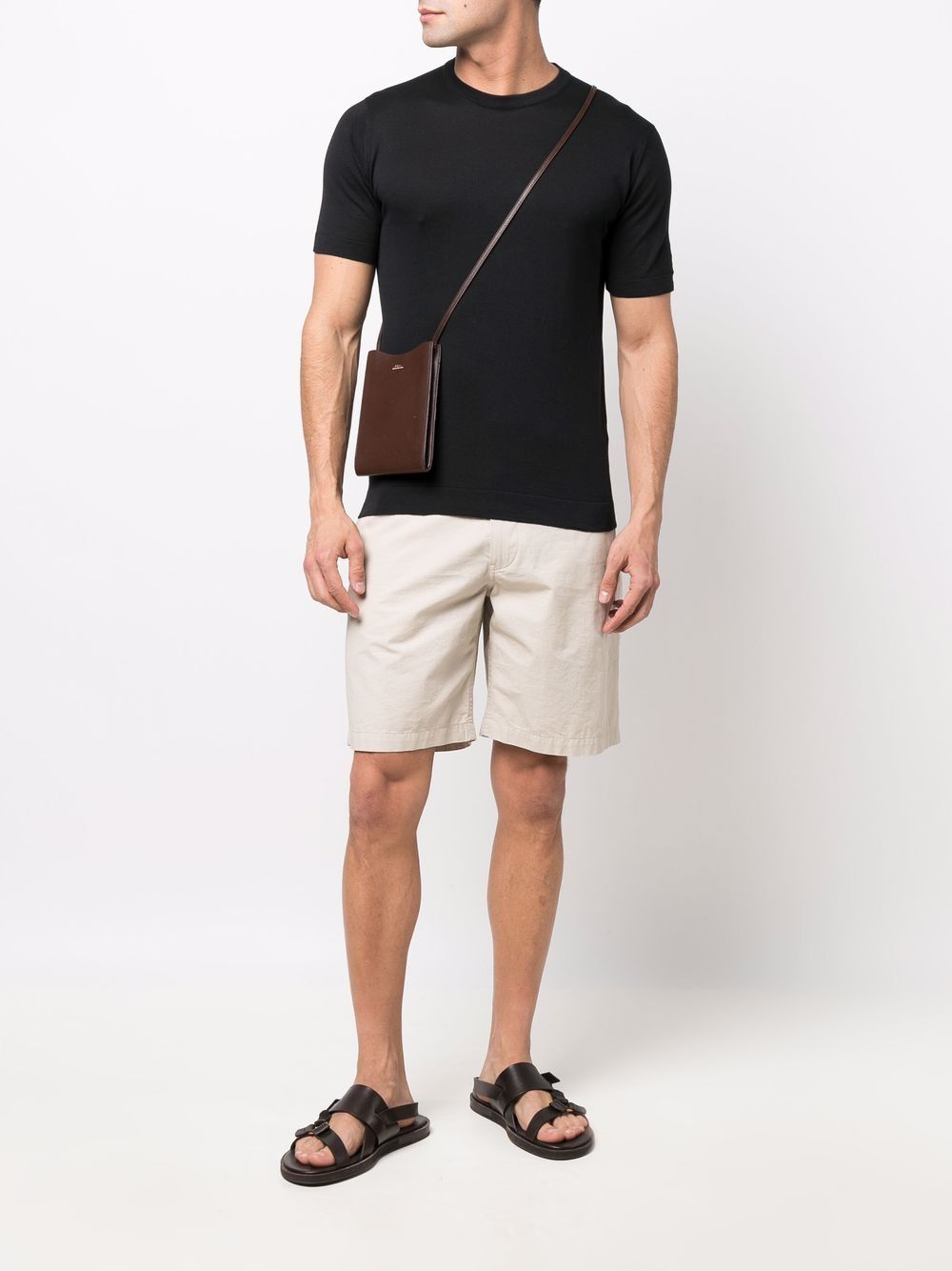 John Smedley Jersey T-shirt - Zwart