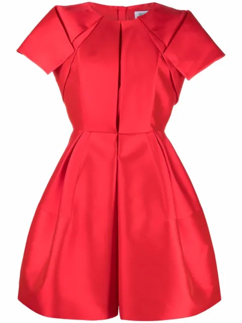 short-sleeve pleated mini dress