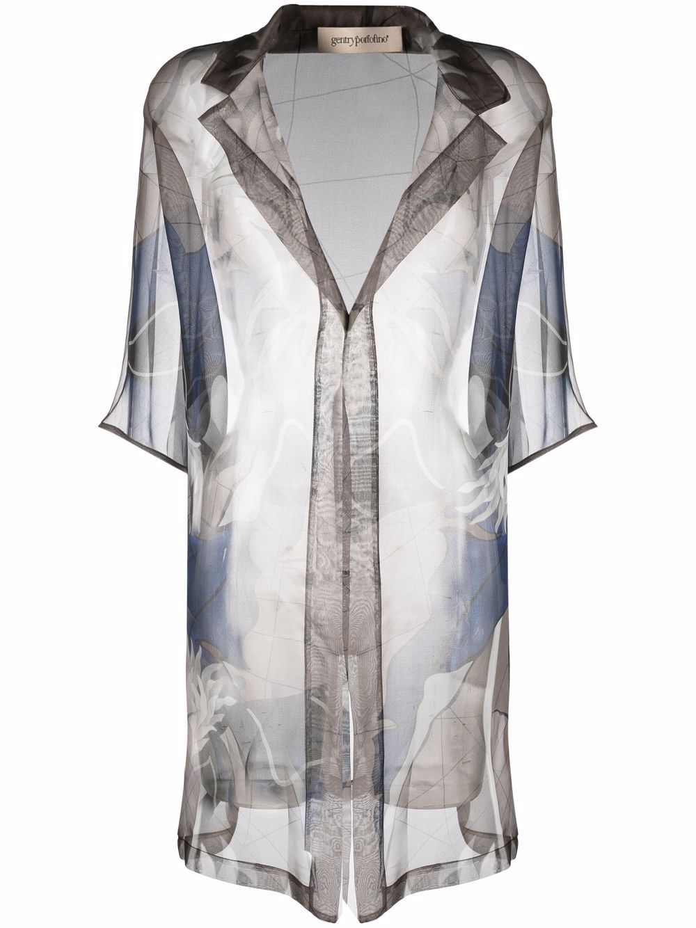 фото Gentry portofino sheer silk geometric-print blazer