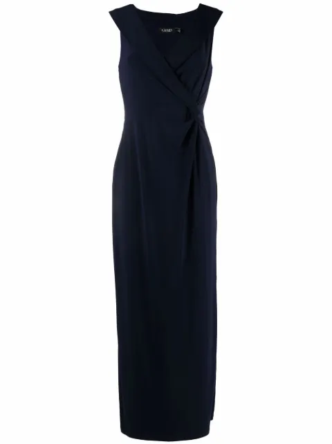 Lauren Ralph Lauren sleeveless pinched-waist maxi dress