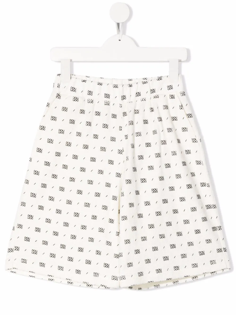 

Douuod Kids logo-print towelling track shorts - Neutrals