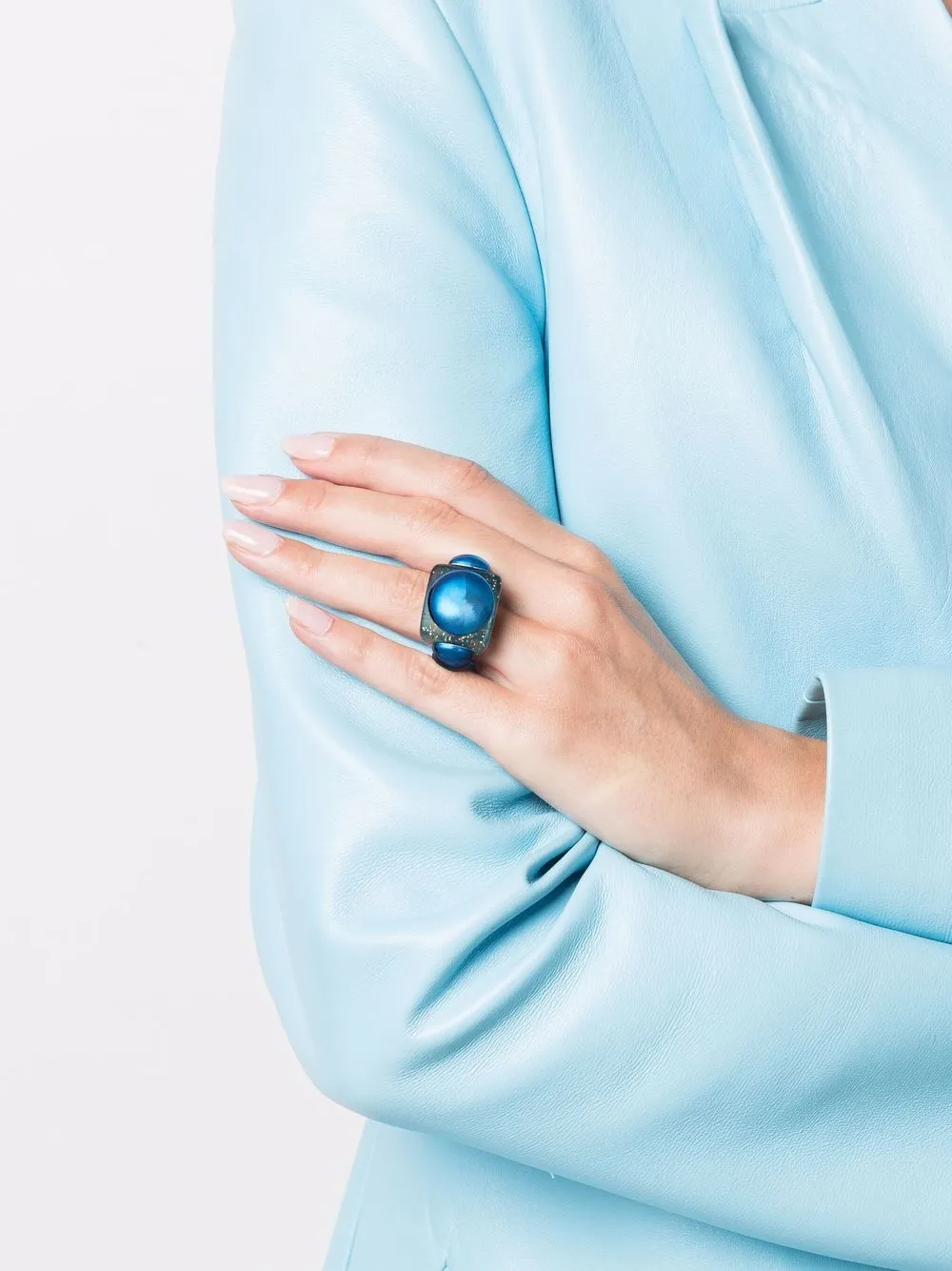 LA MANSO Ring met glitter - Blauw