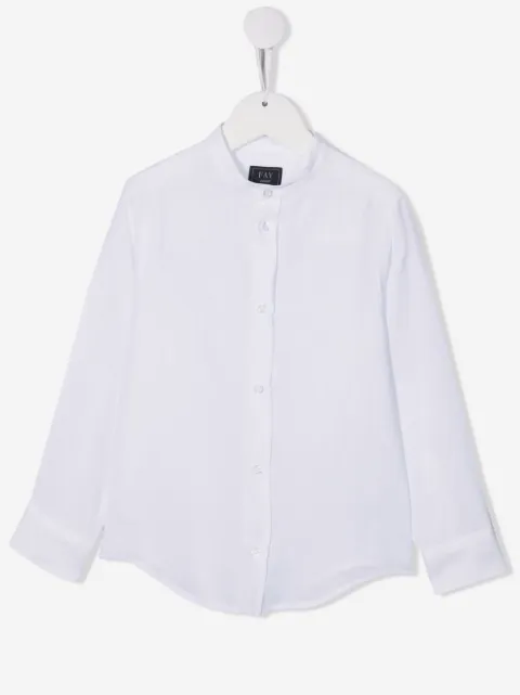 Fay Kids collarless buttoned shirt