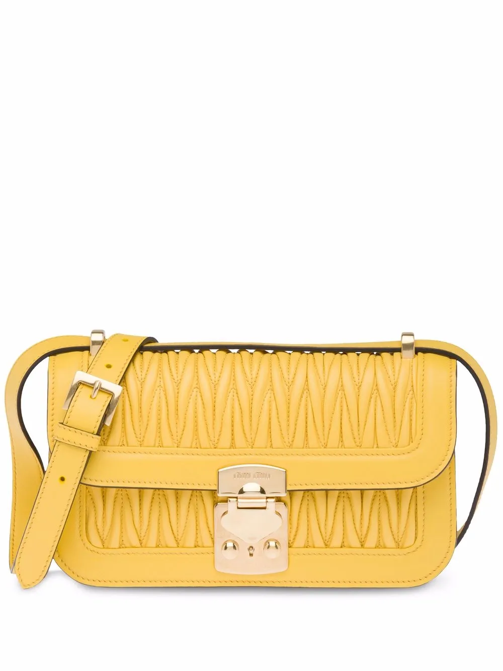 

Miu Miu matelassé nappa leather shoulder bag - Yellow