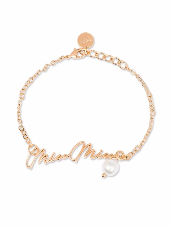 Miu Miu Pulsera De Eslabones Con Perlas - Farfetch