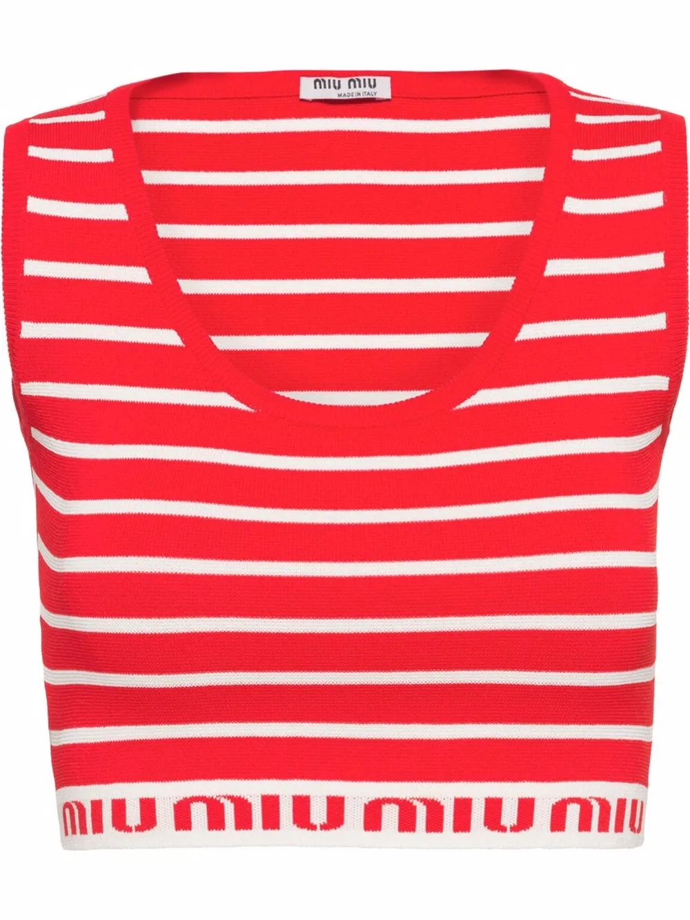 

Miu Miu sleeveless striped crop-top - Red