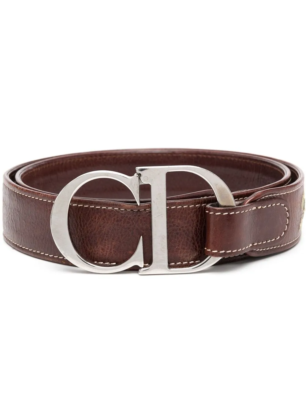 2005 pre-owned floral-embroidered buckle belt