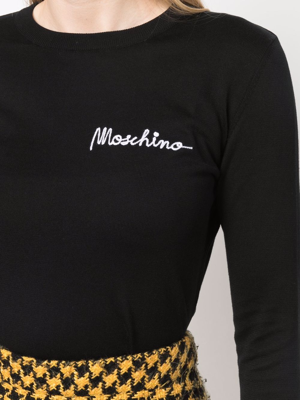 фото Moschino топ с длинными рукавами и логотипом