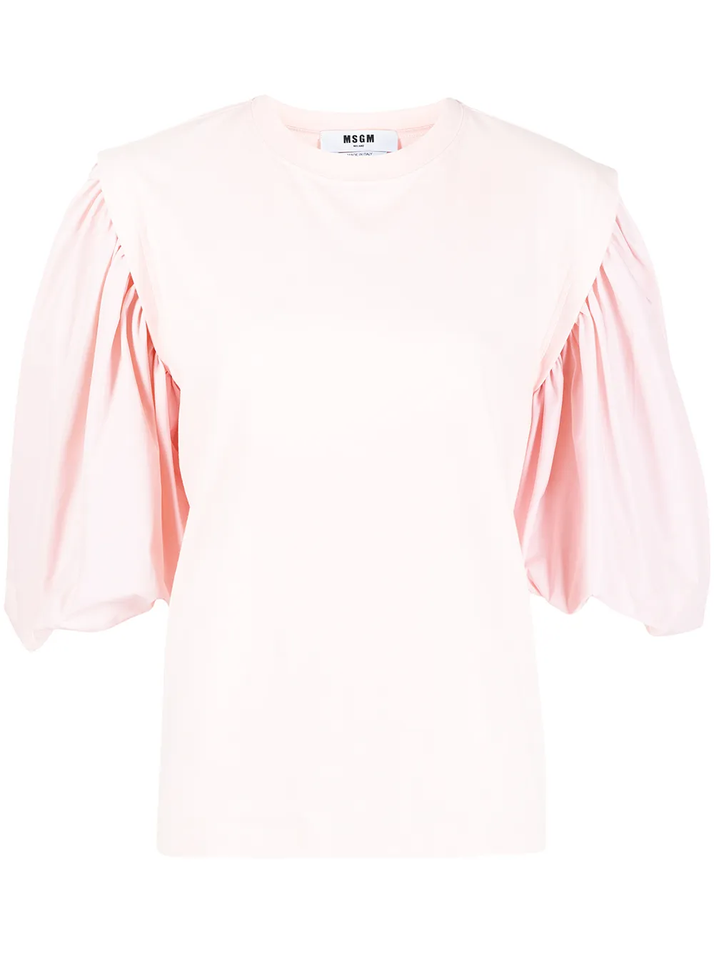 

MSGM playera con cuello redondo y manga farol - Rosado