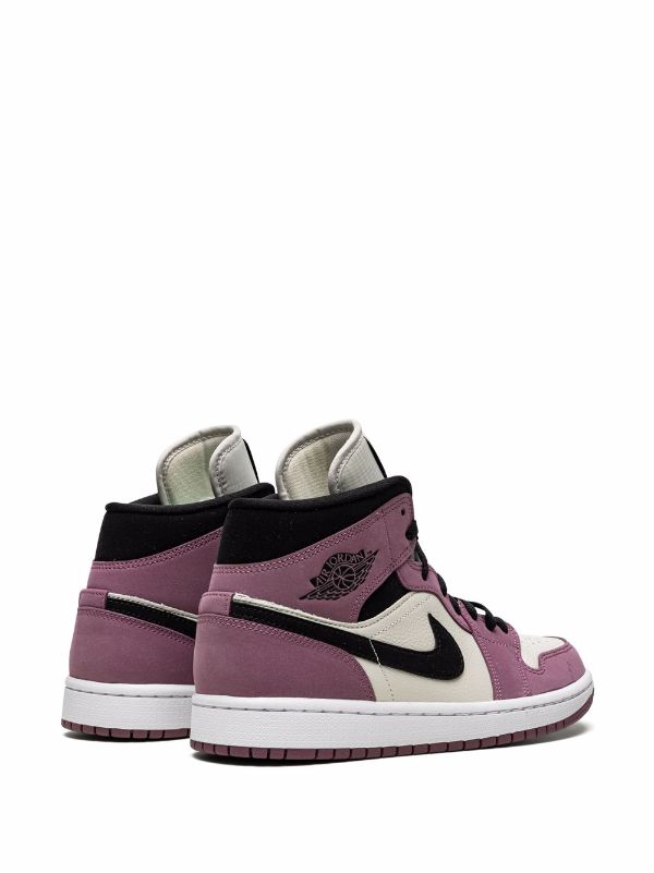 Air Jordan 1 Mid Leather Sneakers in Pink - Nike