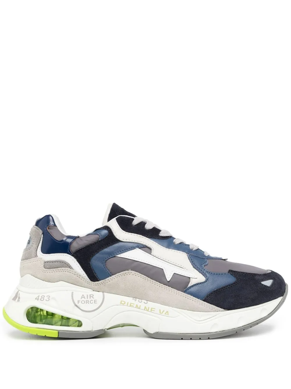 

Premiata tenis a paneles con diseño color block - Azul