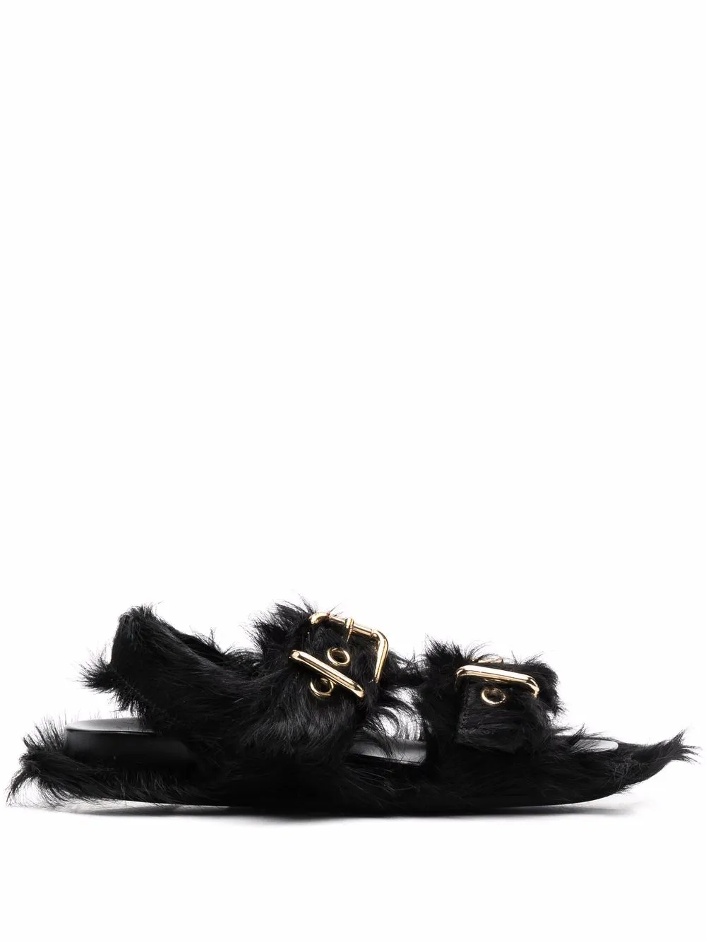 

Marni calf-hair flat sandals - Black