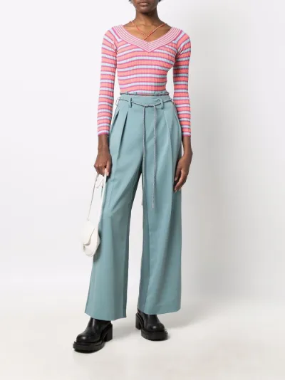 rope detailing cropped trousers 