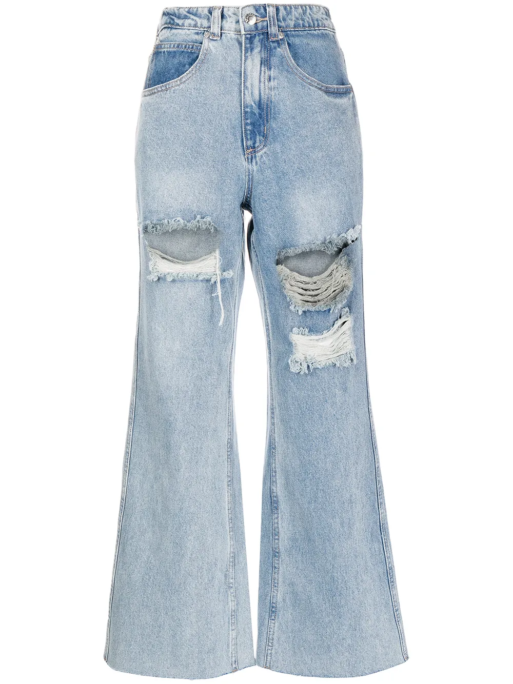 

izzue jeans bootcut estilo razgados - Azul