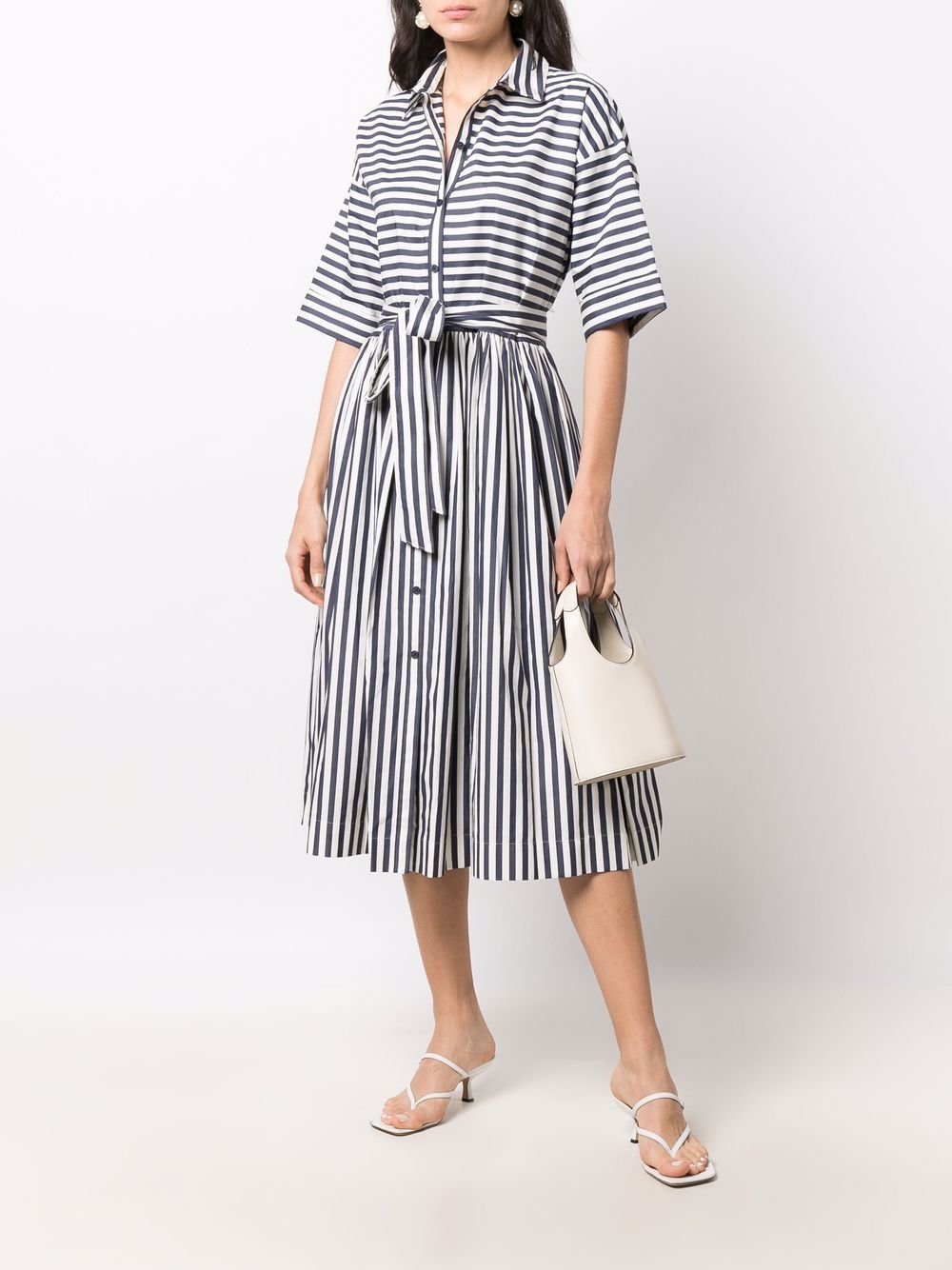 Shop Kate Spade Julia striped midi shirt dress with Express Delivery -  FARFETCH