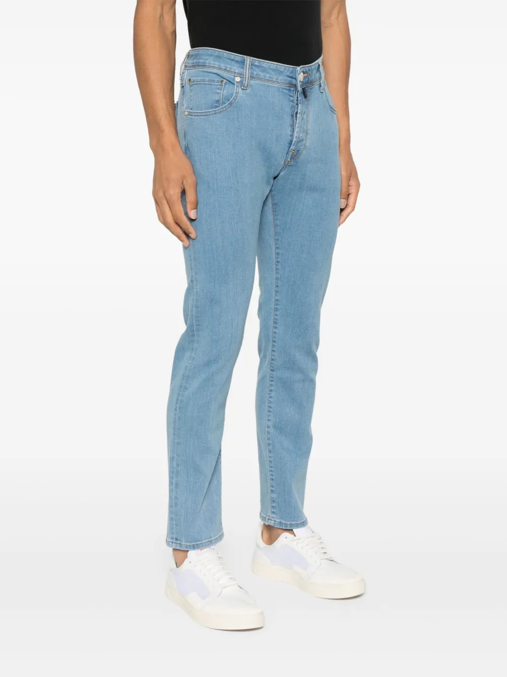  Incotex Schmale Jeans Mit Stone Wash Effekt   Blau 
