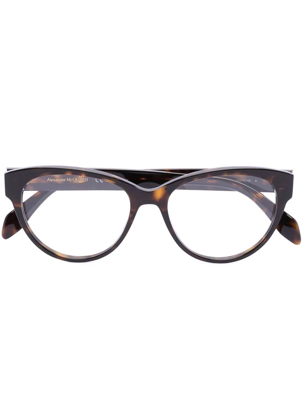 

Alexander McQueen Eyewear cat-eye logo-print glasses - Brown