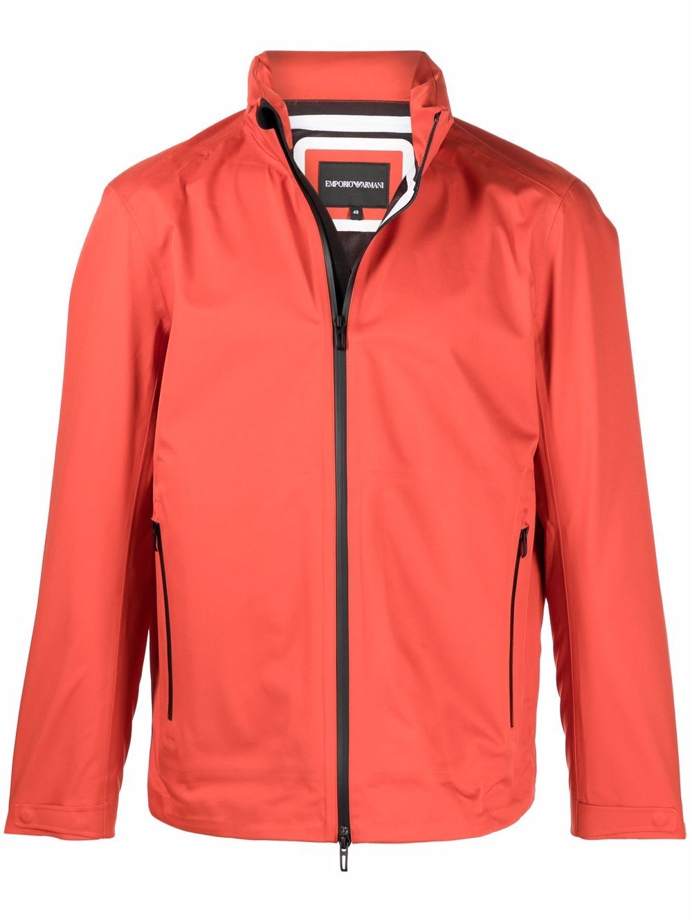 emporio armani veste zippée à capuche - rouge