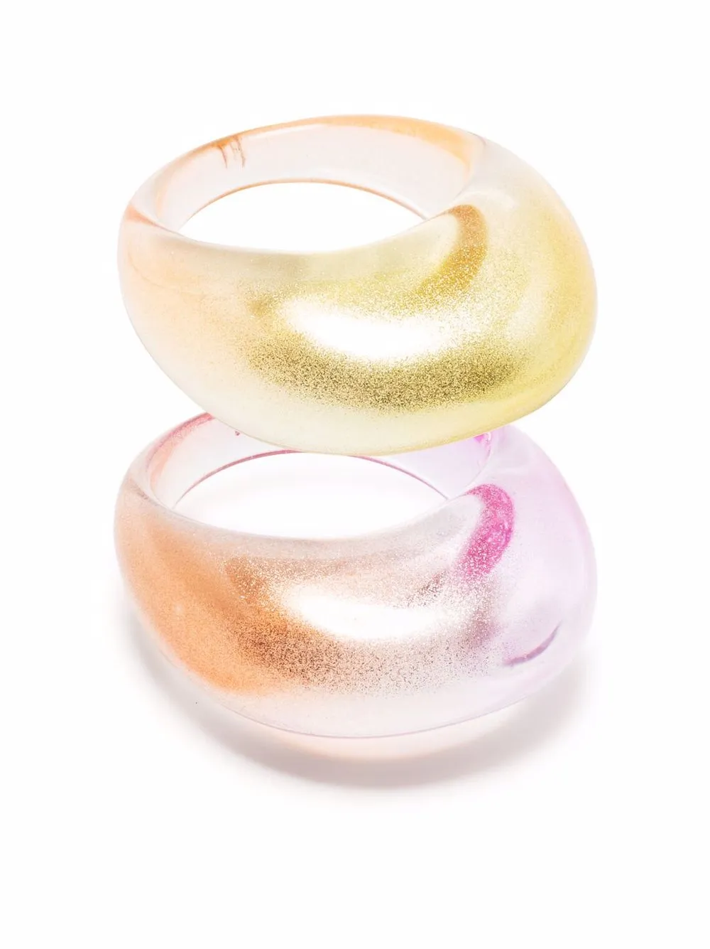

LA MANSO gradient-effect ring set - Yellow