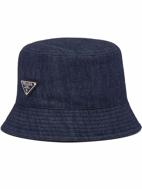 Prada triangle patch bucket hat