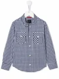 Fay Kids gingham check print shirt - Blue