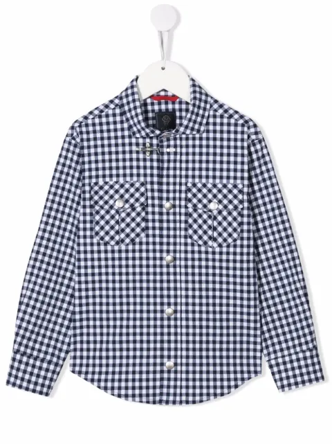 Fay Kids camisa con motivo de cuadros gingham