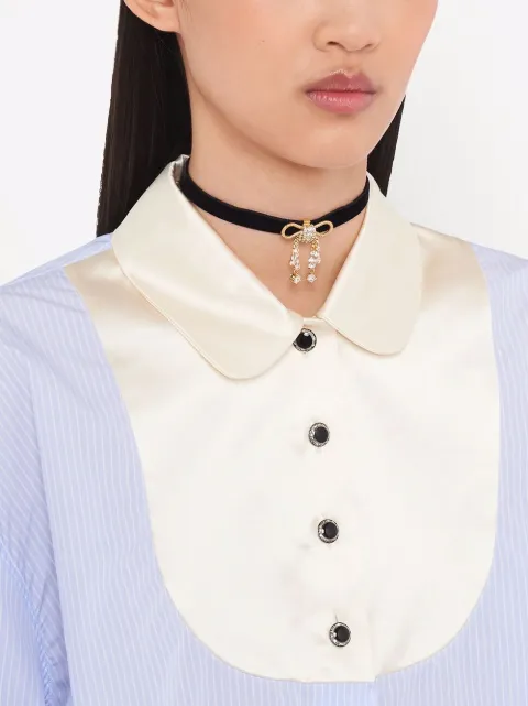 Shop Miu Miu velvet bow choker necklace 
