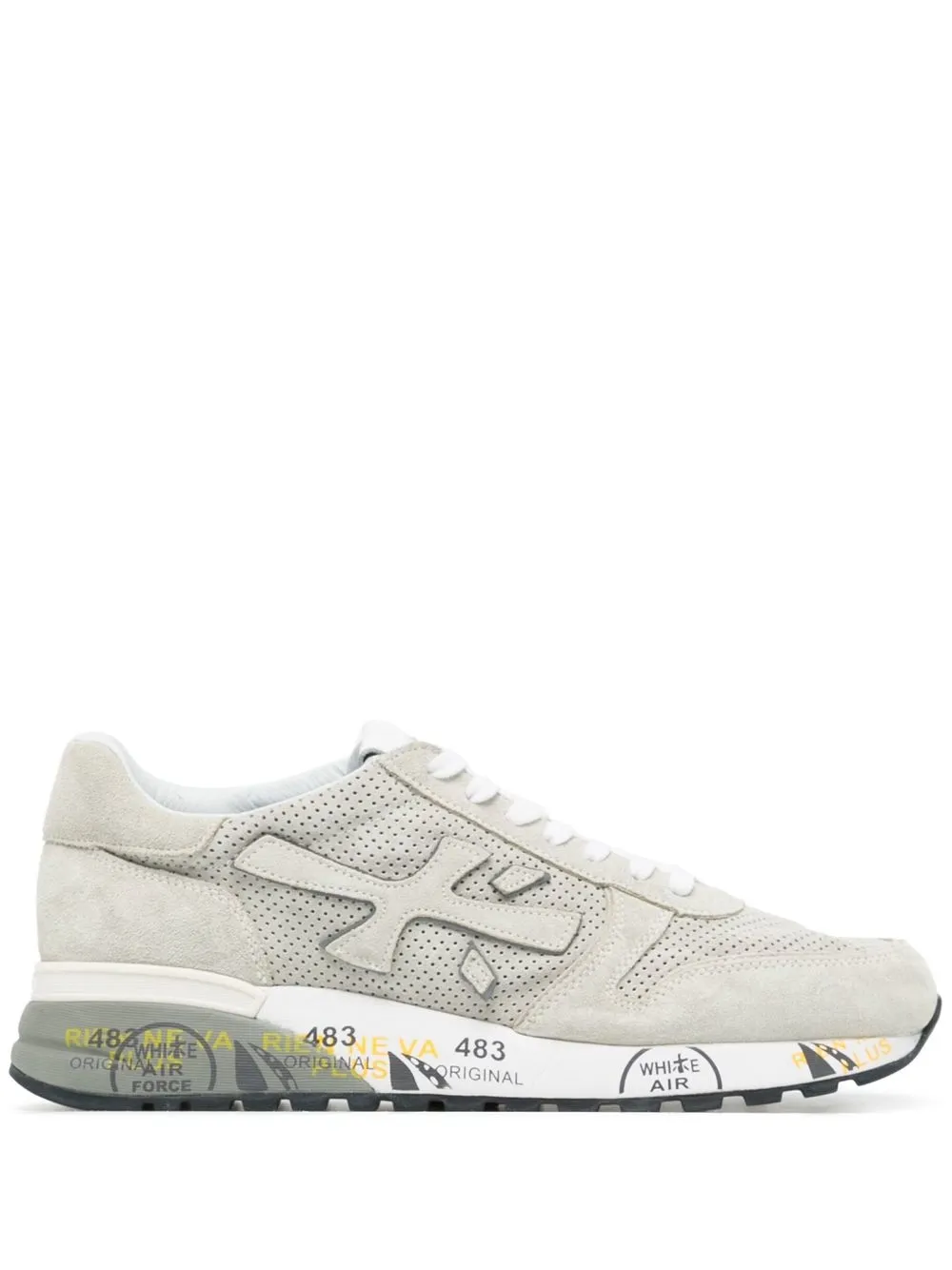 

Premiata tenis con agujetas y parche del logo - Gris