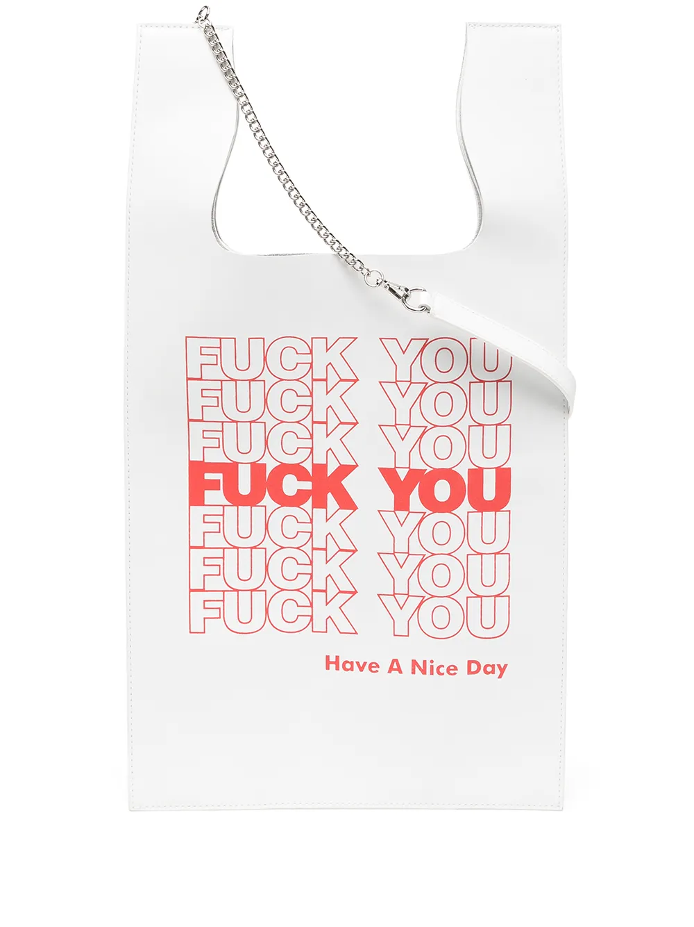 

R13 tote con texto estampado - Blanco