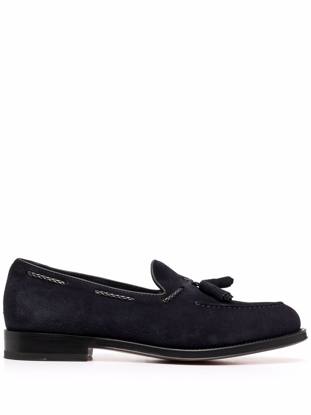 Santoni tassel-detail suede loafers - Blue