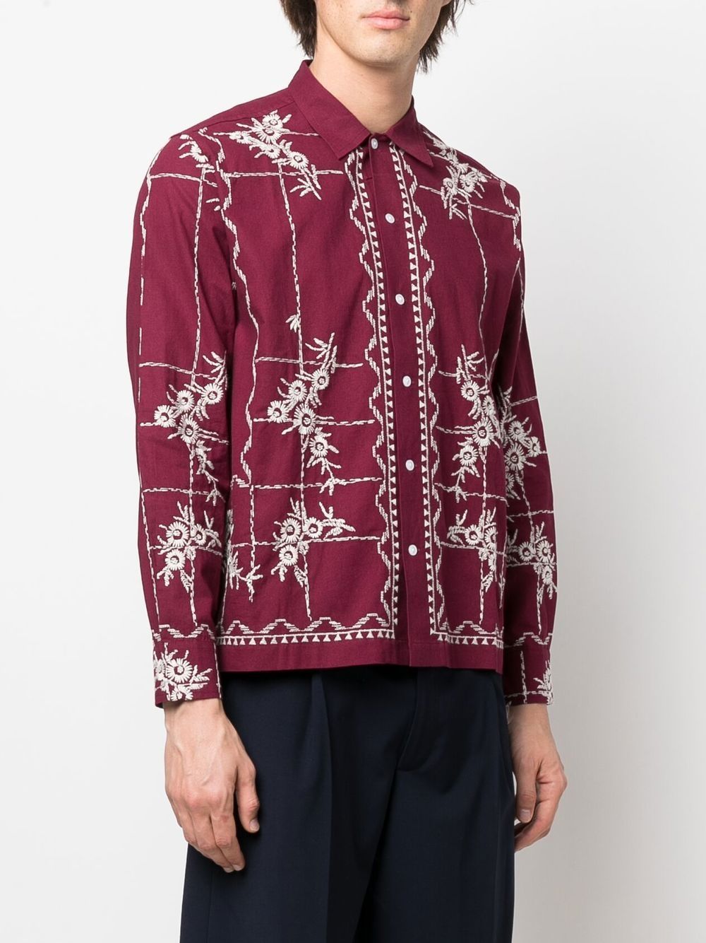 BODE Embroidered button-down Shirt - Farfetch