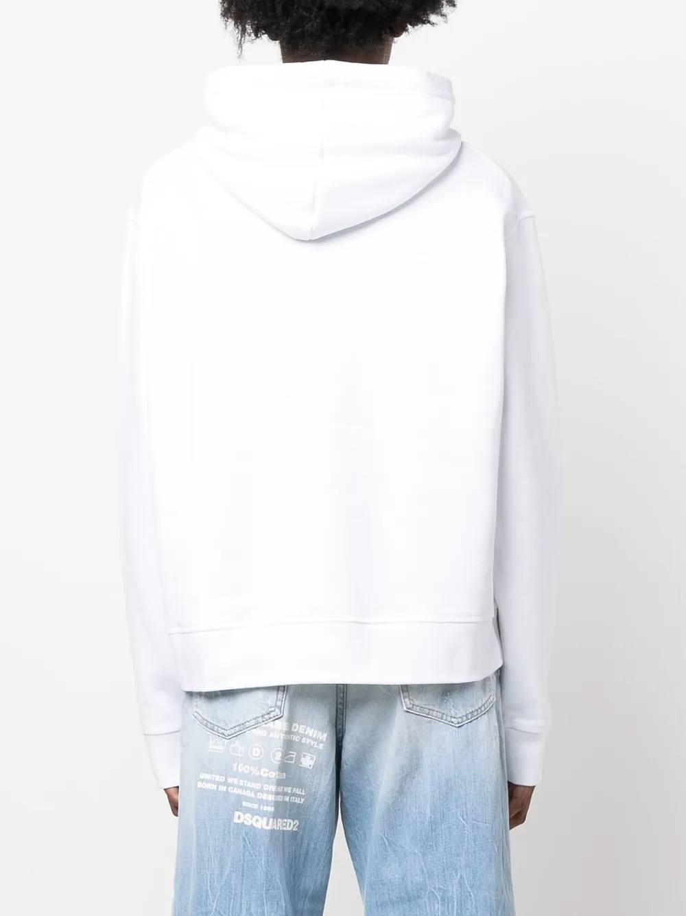 Dsquared2 Slogan-print Pullover Hoodie In White