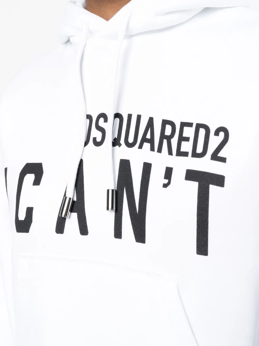 Dsquared2 Slogan-print Pullover Hoodie In White