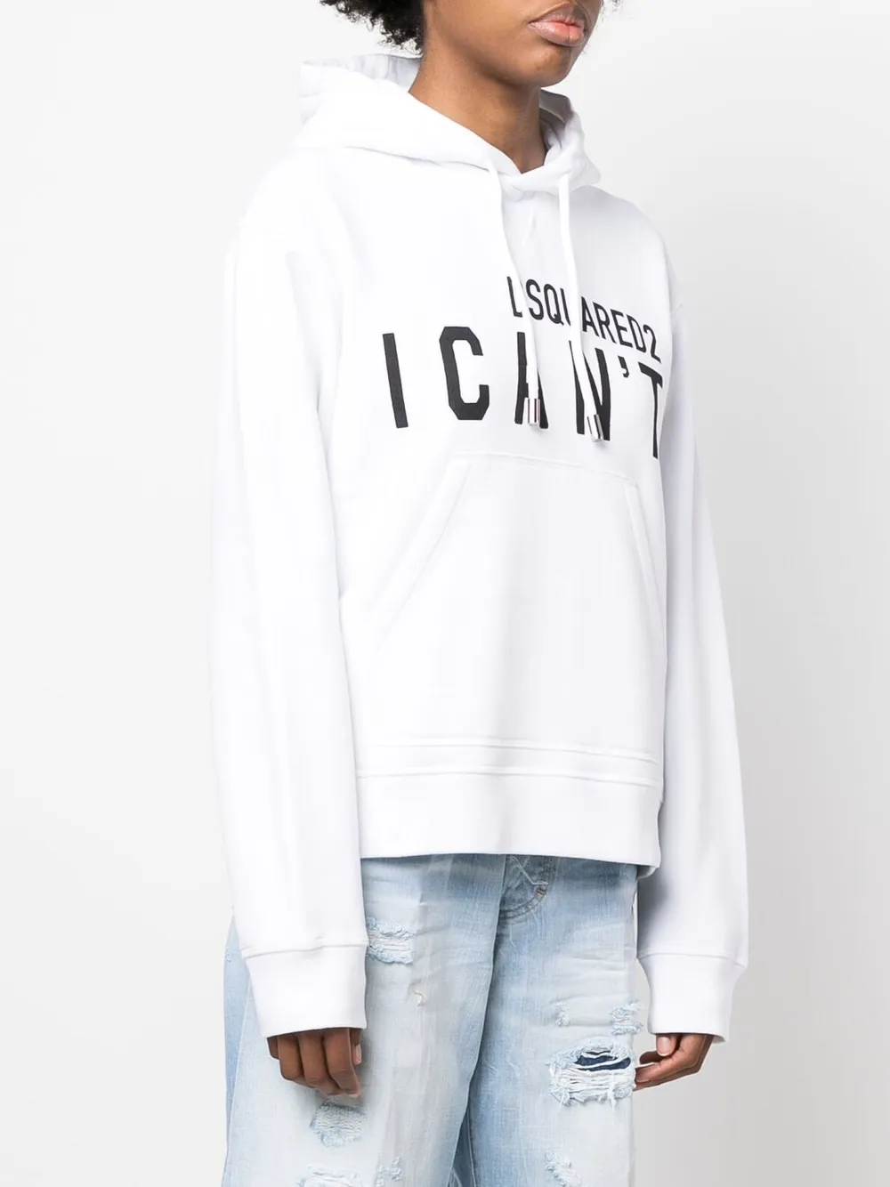 Dsquared2 Slogan-print Pullover Hoodie In White