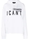 DSQUARED2 slogan-print pullover hoodie - White