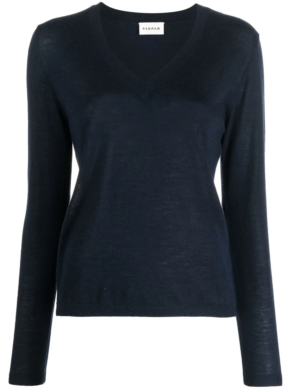 Shop P.a.r.o.s.h V-neck Cashmere Jumper In Blue